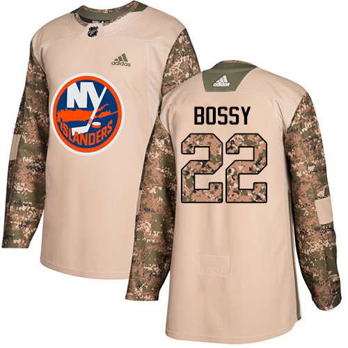 Adidas Islanders #22 Mike Bossy Camo Authentic Veterans Day Stitched NHL Jersey - Click Image to Close